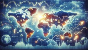 Create a high-definition, realistic image showcasing the rebound of global stock markets amidst positive economic indicators. This could be represented by a world map pinpointing major financial centers, accompanied by graphs and charts showing upward trends. Include symbols associated with positive economics such as upward pointing arrows and a bull, signifying a bullish market. Overlay some floating currencies to signify the global aspect. Please avoid any specific company logos or identifiable brands.