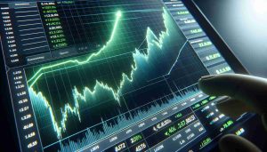 A high-definition, realistic image of a trading screen showing early gains in the Ibex 35 stock index despite an initial flat start. The trading chart is full of green, indicating positive growth, and there's a marked contrast between the initial flat line trend at opening and the subsequent upward trajectory. The screen also shows some key financial data related to this index.